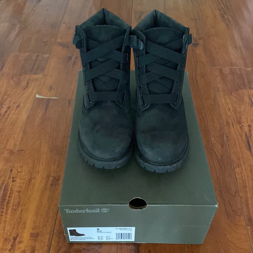 ** Timberland Premium Waterproof Convenience Boots Black Nubuck Women’s 9 - Picture 7 of 8